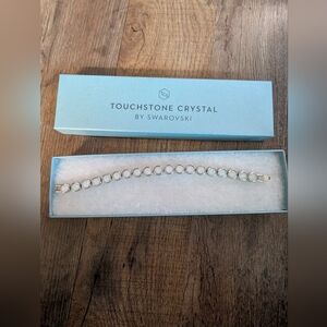 Touchstone Crystal White and Silver Bracelet